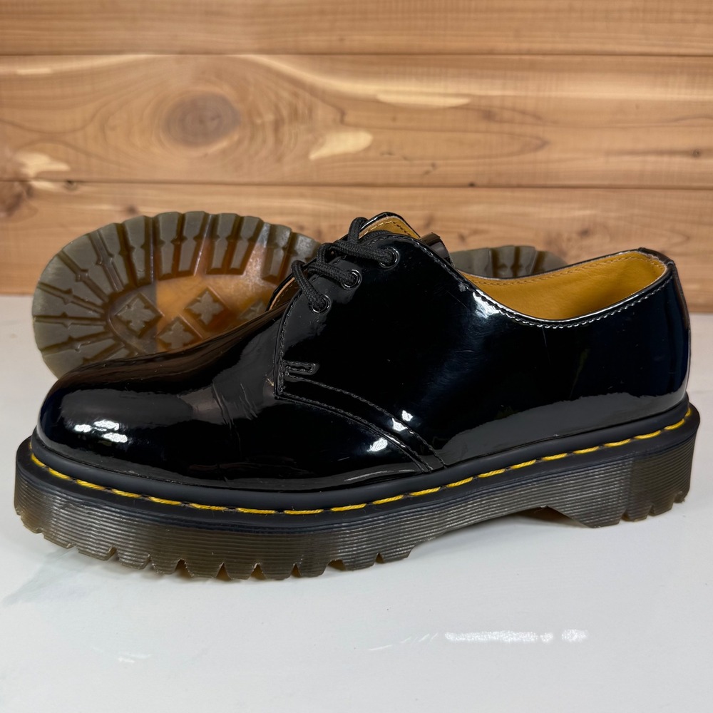 Dr. Martens 1461 Bex Black Patent Leather Platform Oxford Shoes Mens 8 Womens 9